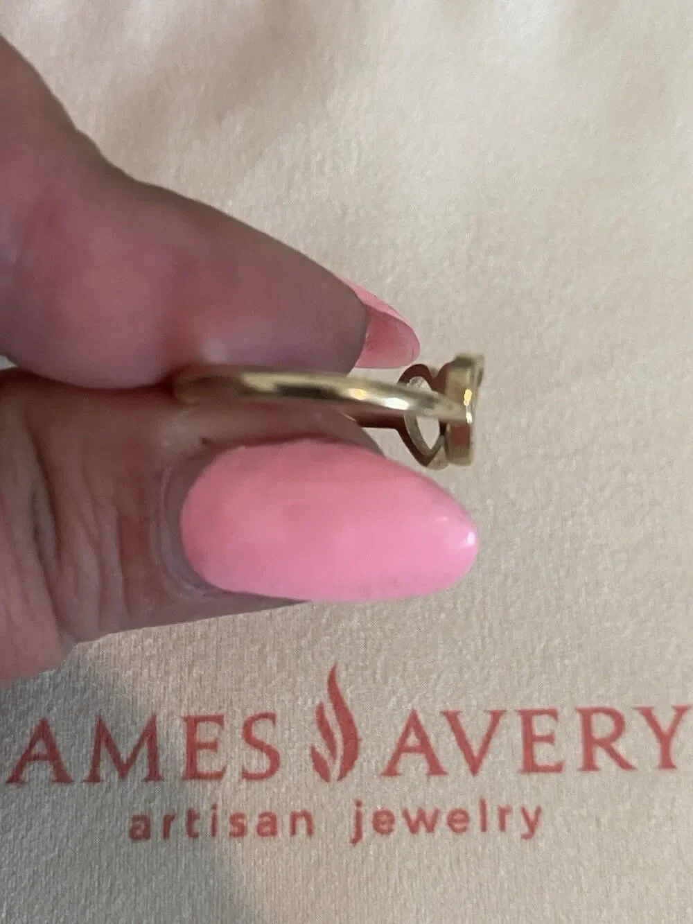 James Avery 14k Yellow Gold Two Hearts Together Ring Size 7